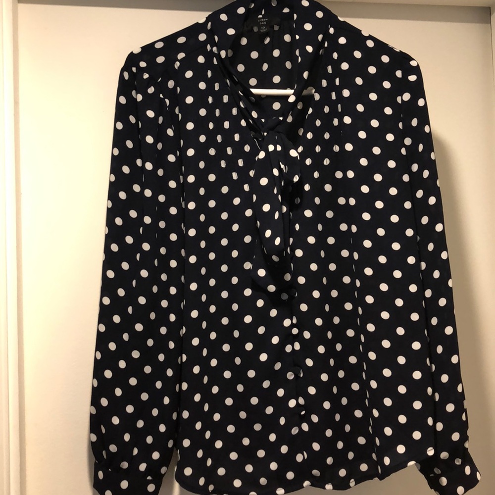 J Crew Navy and white shirt